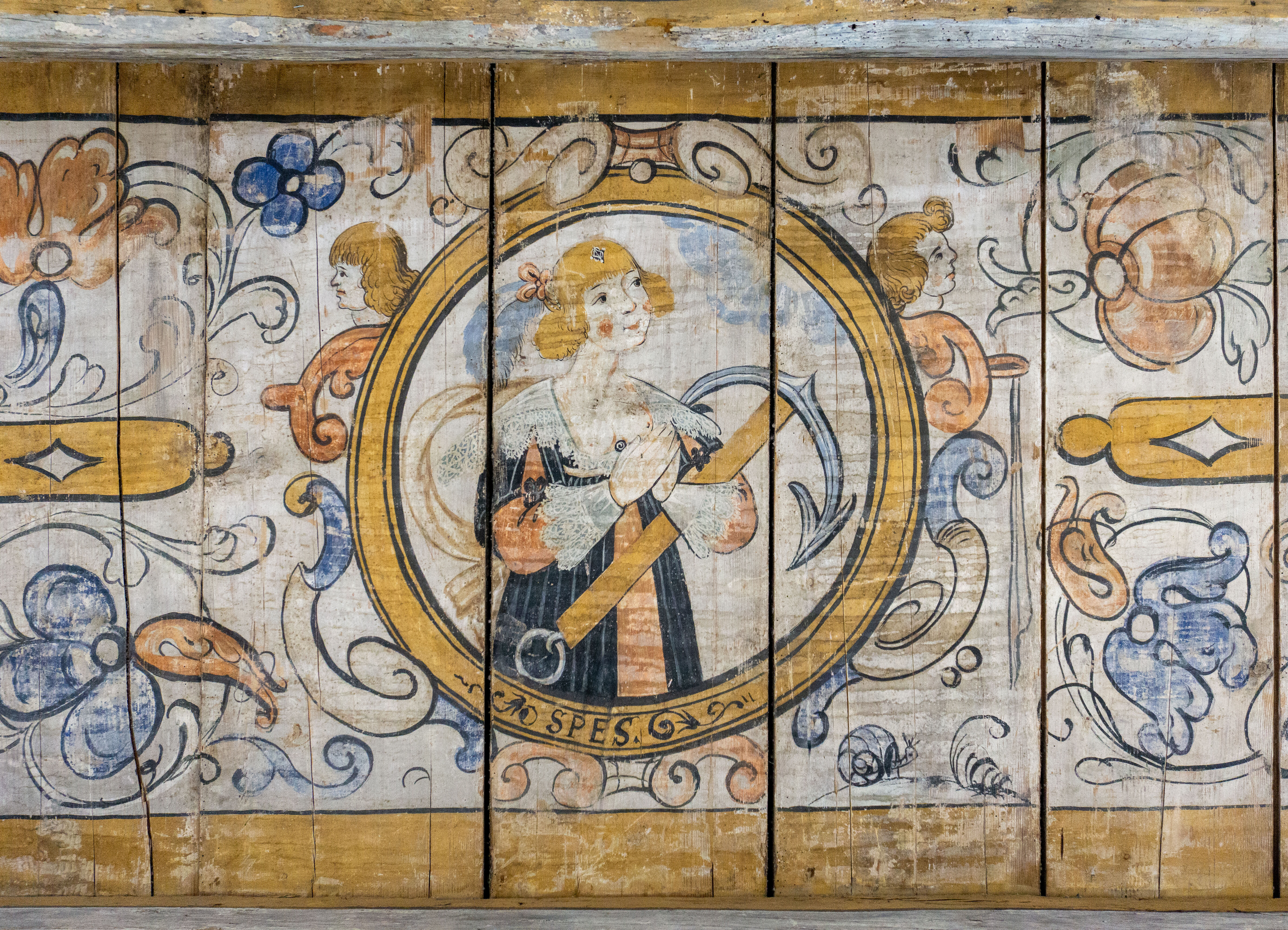 Deckenfragment aus dem Haus An den Brodbänken 3