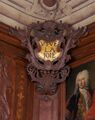 Kartusche mit Devise des Fröhlichen Einsiedlerordens