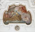 Fulda, Stadtschloss, Hauptsaal, Mythologische Szene in der Voute: Die Windgötter treiben ein Schiff vor sich her